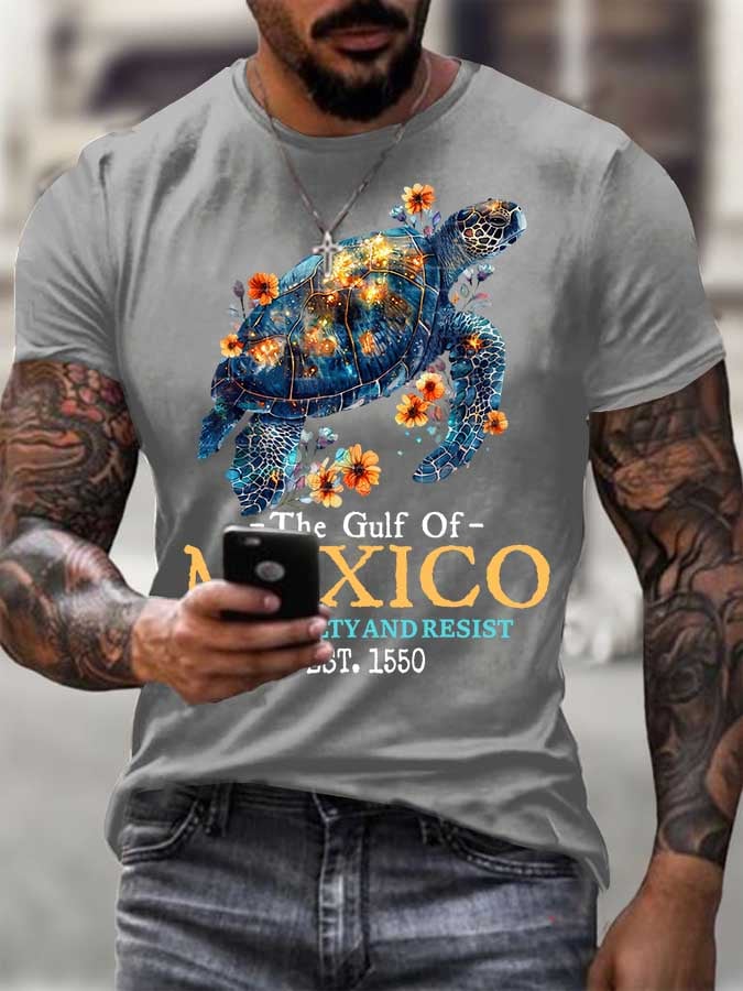 Men's Gulf Of Mexico Printed Round Neck T-Shirt