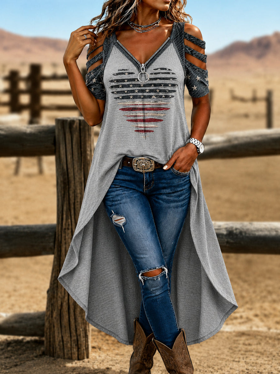 Women'S Casual Retro Patriotic Dress