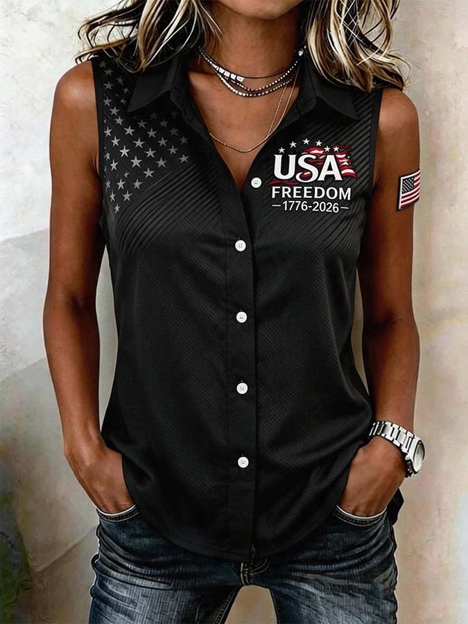 Women'S Casual Independence Day Printed Top