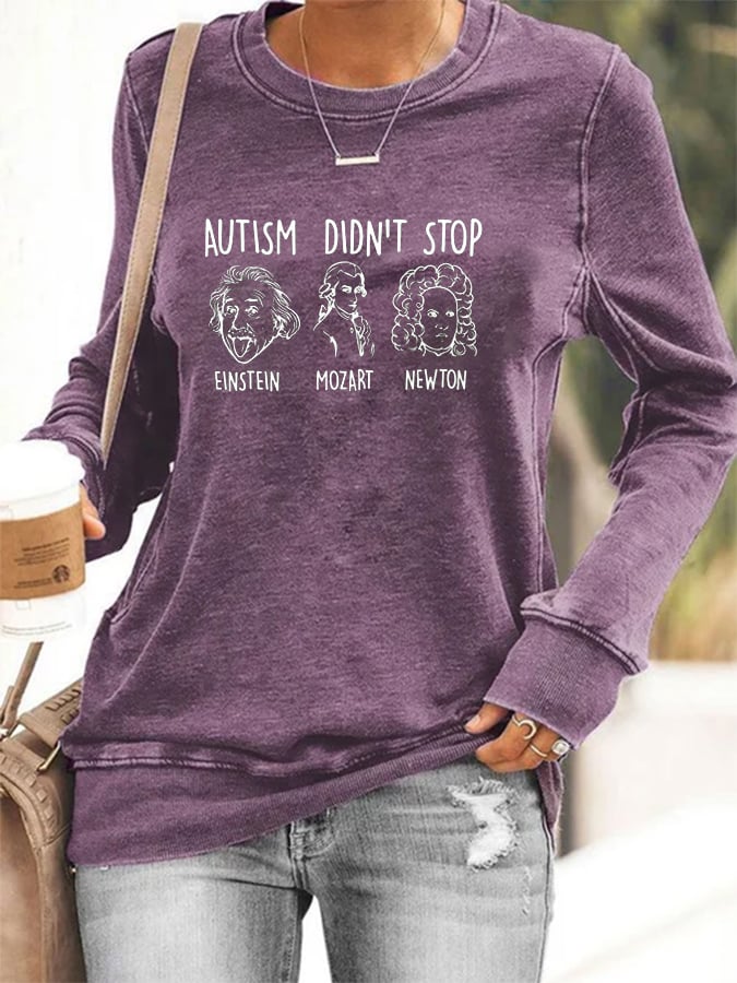 Women's Autism Printed Long Sleeve Sweatshirt
