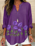 Women's Purple Flower Alzheimer's Awareness Support Shirt