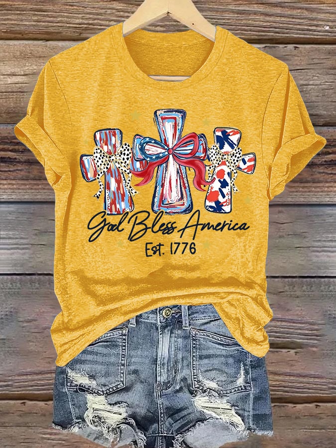 Women's  God Bless America Print T-Shirt