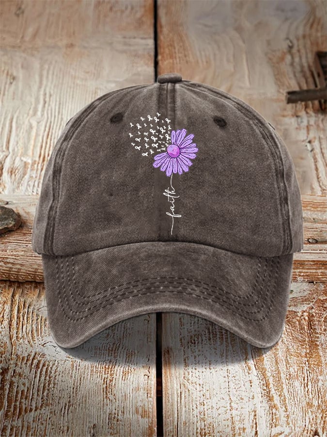 Purple Ribbon Alzheimer's Awareness Fighter Supporter Hat