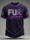 Men's Alzheimer's Awareness Print Crew Neck Top
