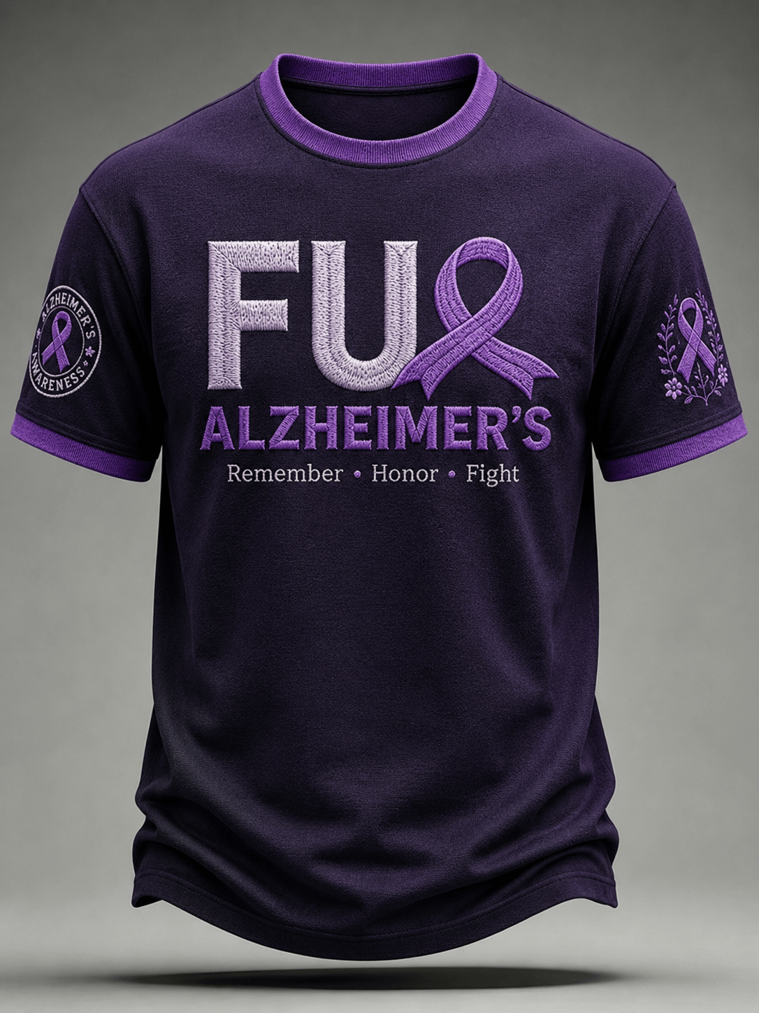 Men's Alzheimer's Awareness Print Crew Neck Top