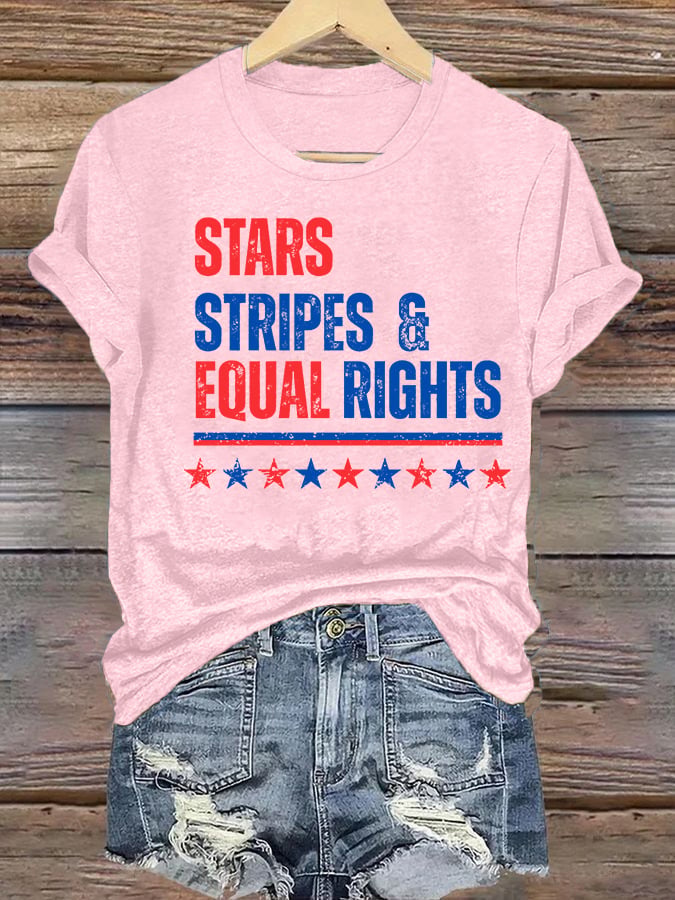 Women's  The Stars and Stripes Print T-Shirt