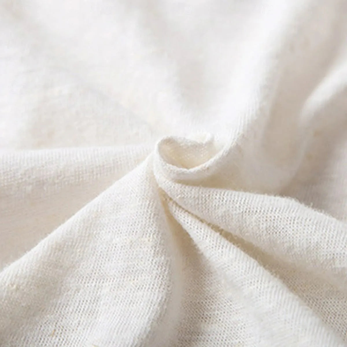 Men's Cotton Linen  Short Sleeve V Neck  T-Shirt