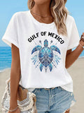 Women's Waffle Mexican Turtle Print T-Shirt