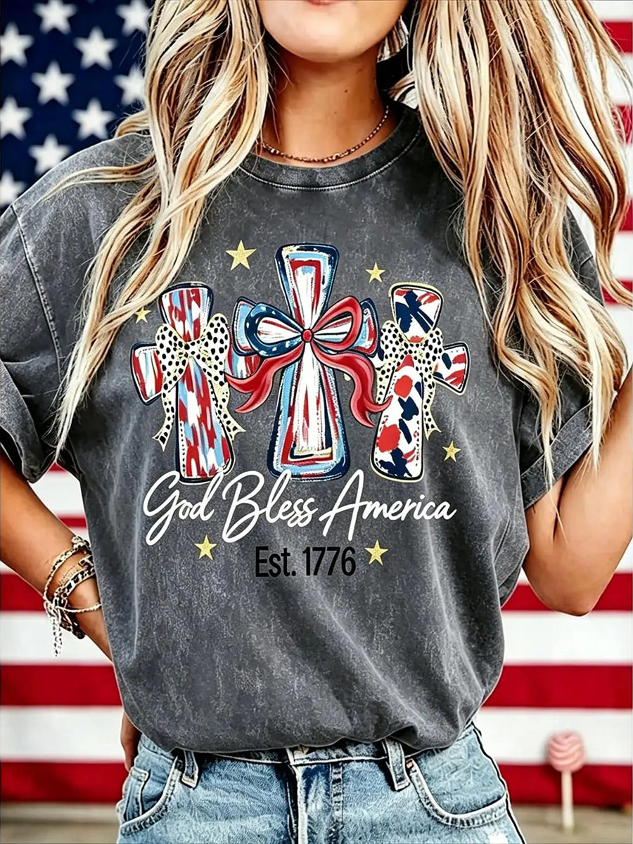 God Bless America Washed Cotton T-Shirt
