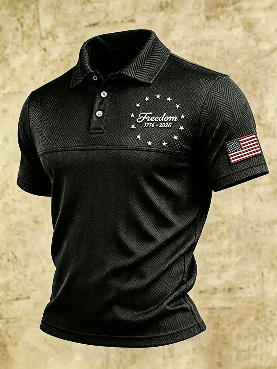 Men's USA 1776-2026 Printed Polo Shirt