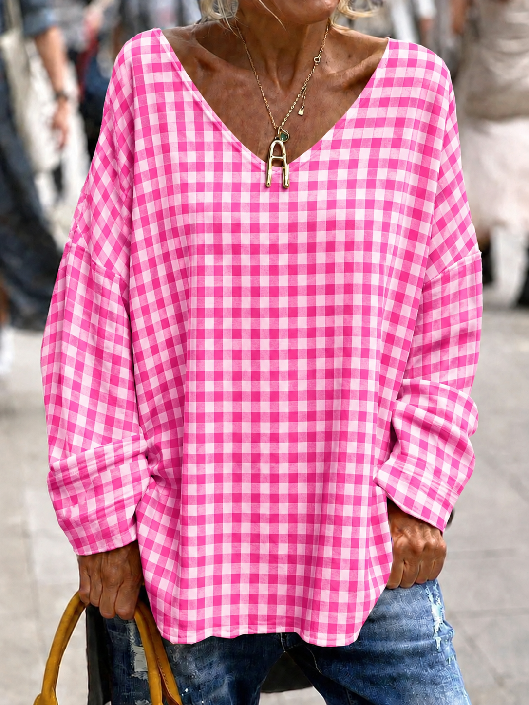 Women'S Breast Cancer Awareness Print Long Sleeve Shirt