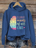 Women'S Celebrate Minds Of All Kinds Print Long Sleeve Sweatshirt