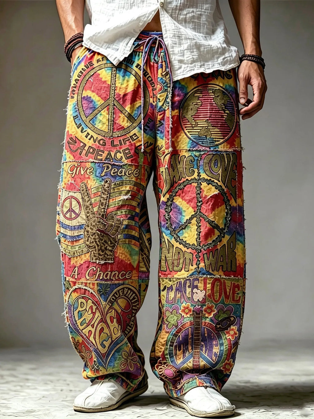 Men's Retro Bohemian Hippie Style Printed Casual Pants