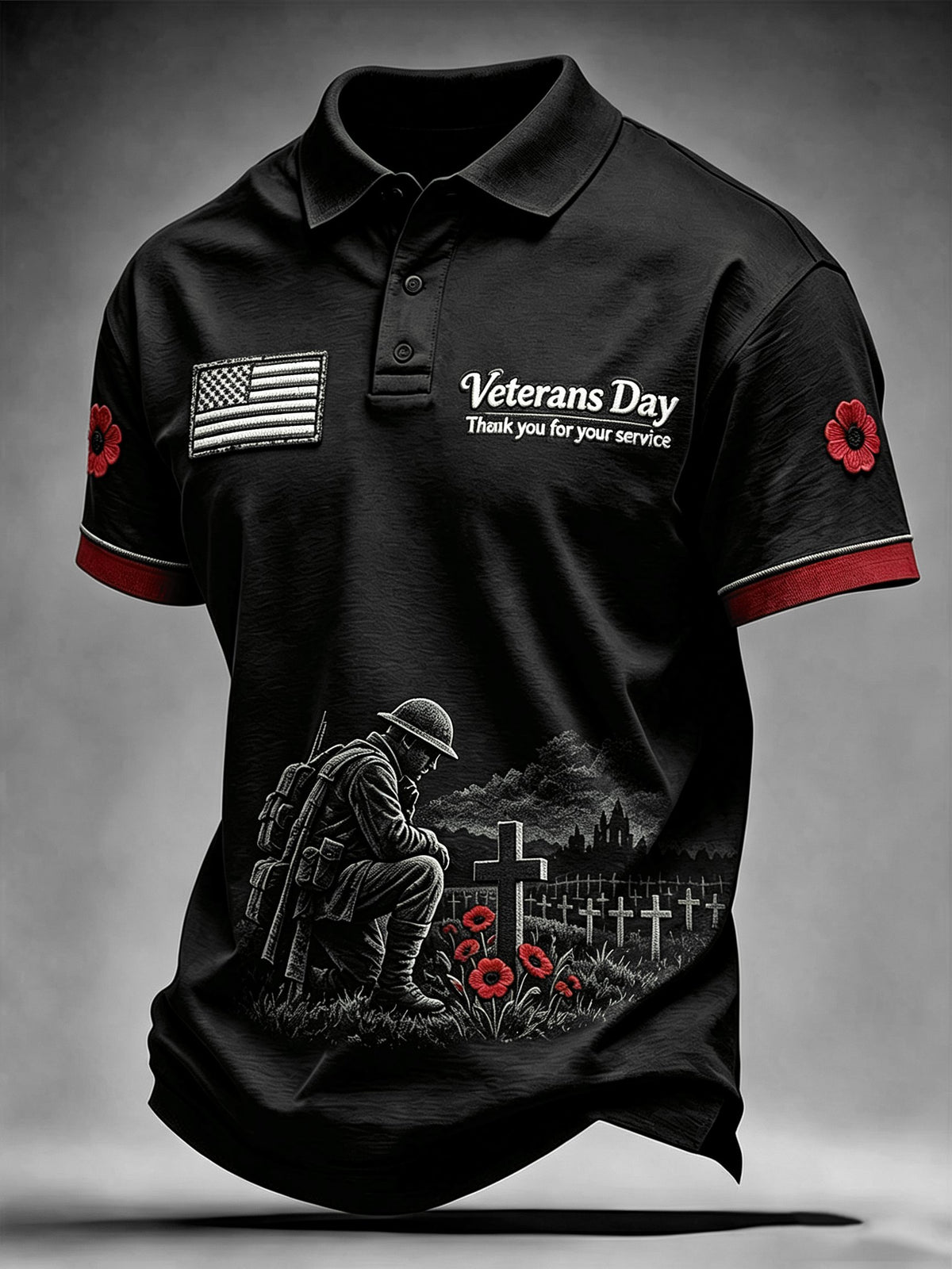 Men's Veterans Day Print Polo Shirt