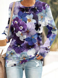 Women'S Floral Print Long Sleeve Sweatshirt
