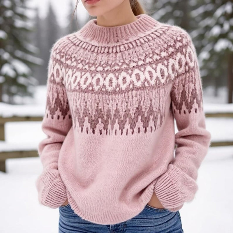 Women's Iceland Wave Jacquard Comfort Knit Sweater