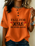 Women's Autumn Faith Print Waffle Top