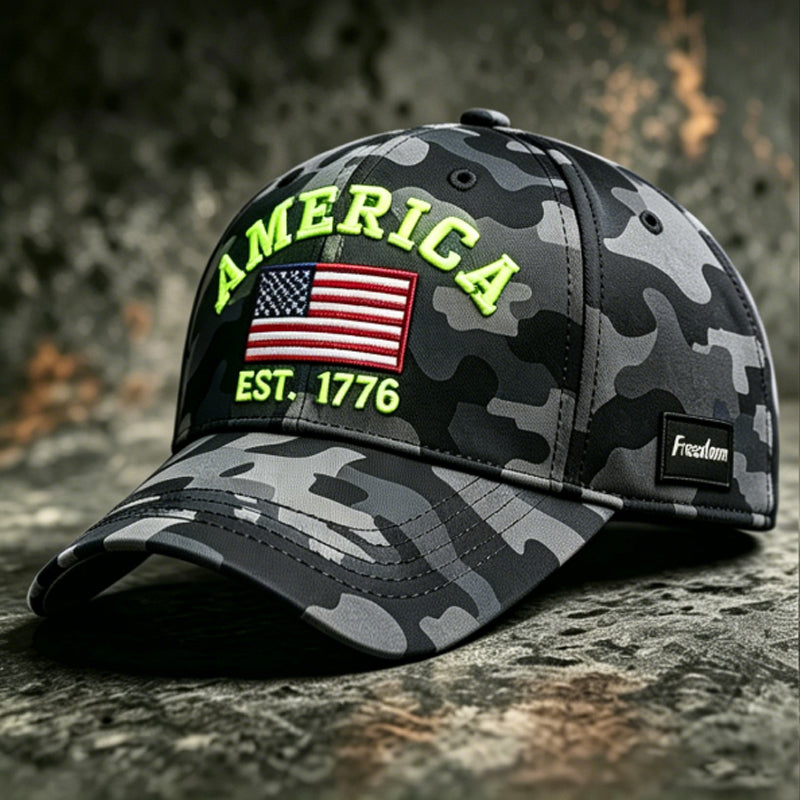 Retro Camouflage Art Print Casual Baseball Cap