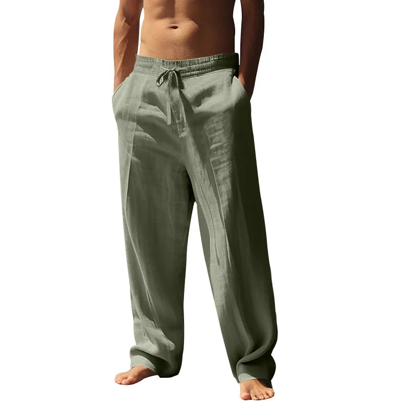 Men’s 4-Pack Casual Pants – Lightweight, Breathable, Elastic Waist, Wide Straight Leg