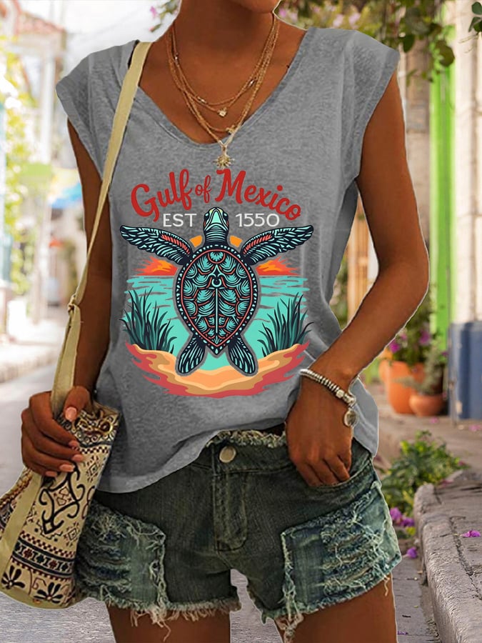 Women's Gulf Of Mexico Print Tank Top
