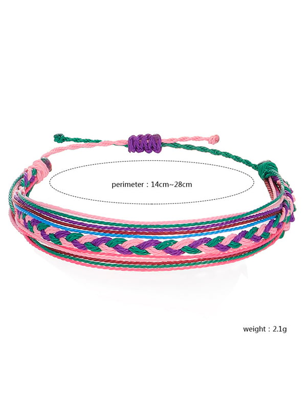 Purple Ribbon String Bracelet