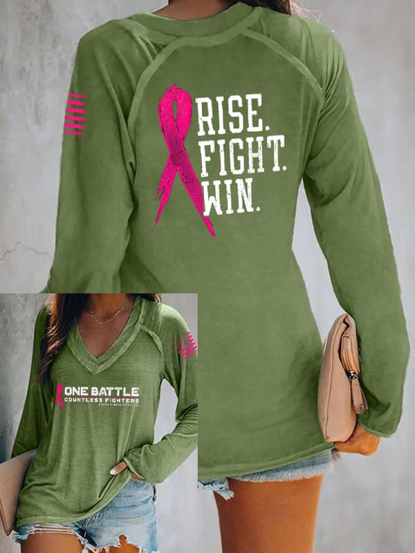 Women'S Rise. Fight. Win. Print T-Shirts