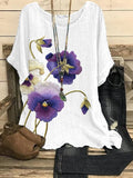 Women's Alzheimer's Purple Floral Print Casual Top