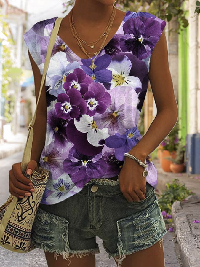 Women's Floral Casual Printed Tank Top