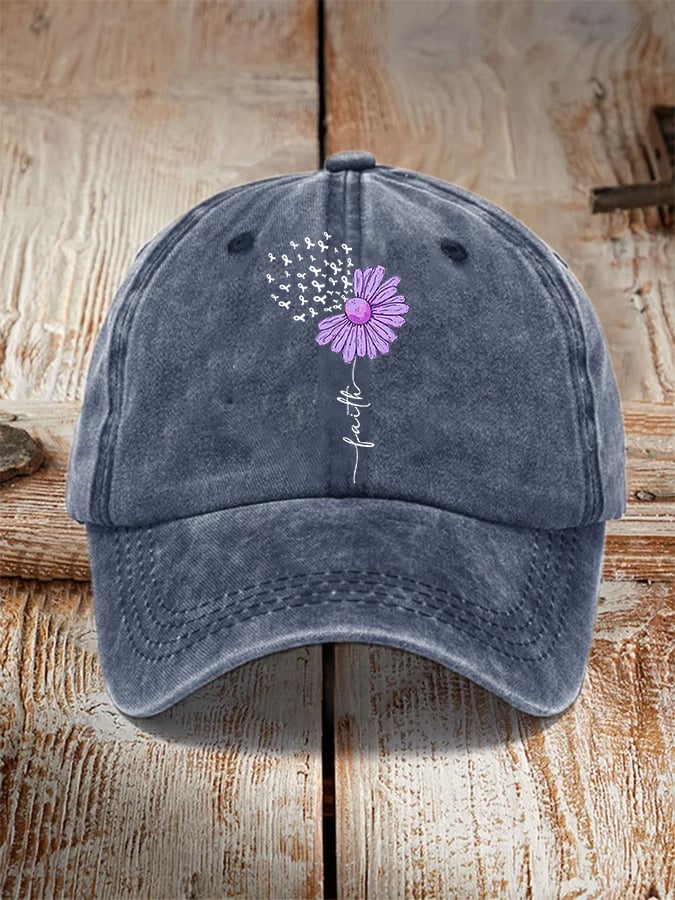 Purple Ribbon Alzheimer's Awareness Fighter Supporter Hat