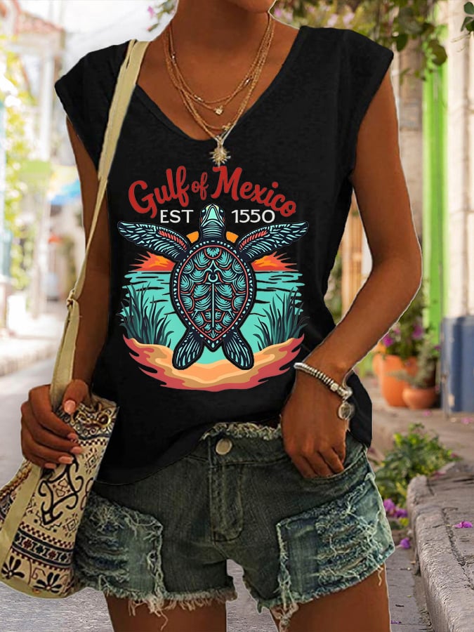 Women's Gulf Of Mexico Print Tank Top