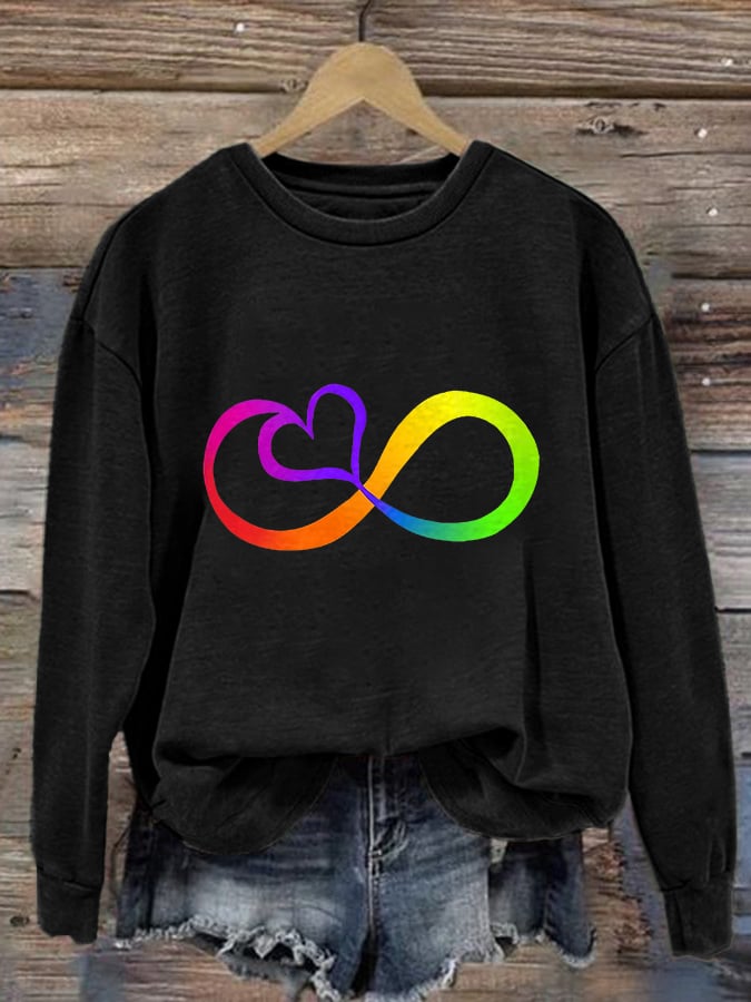 Retro Autism Infinity Print Sweatshirt