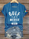 Women's Gulf of Mexico Print V-Neck T-Shirt