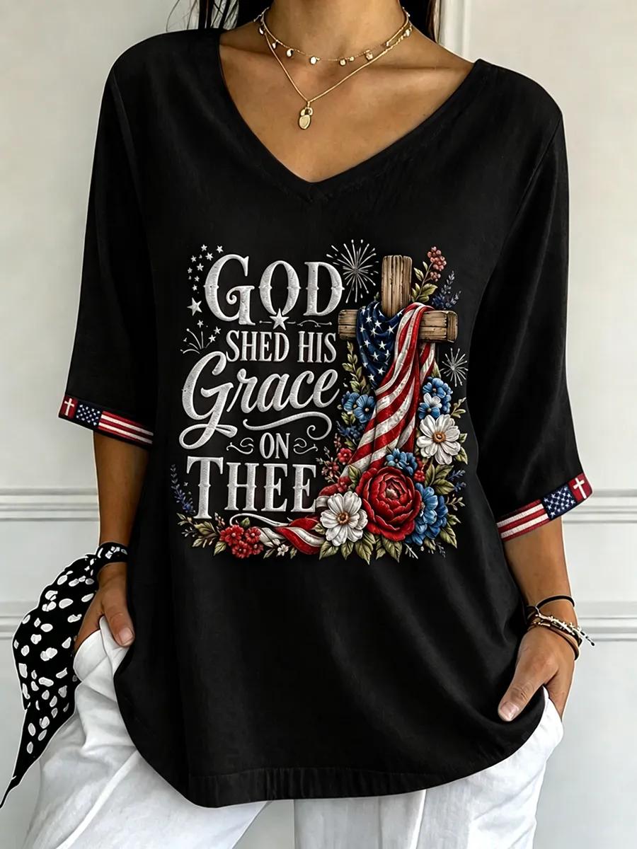 Women's Casual Faith Graphic Print T-Shirt