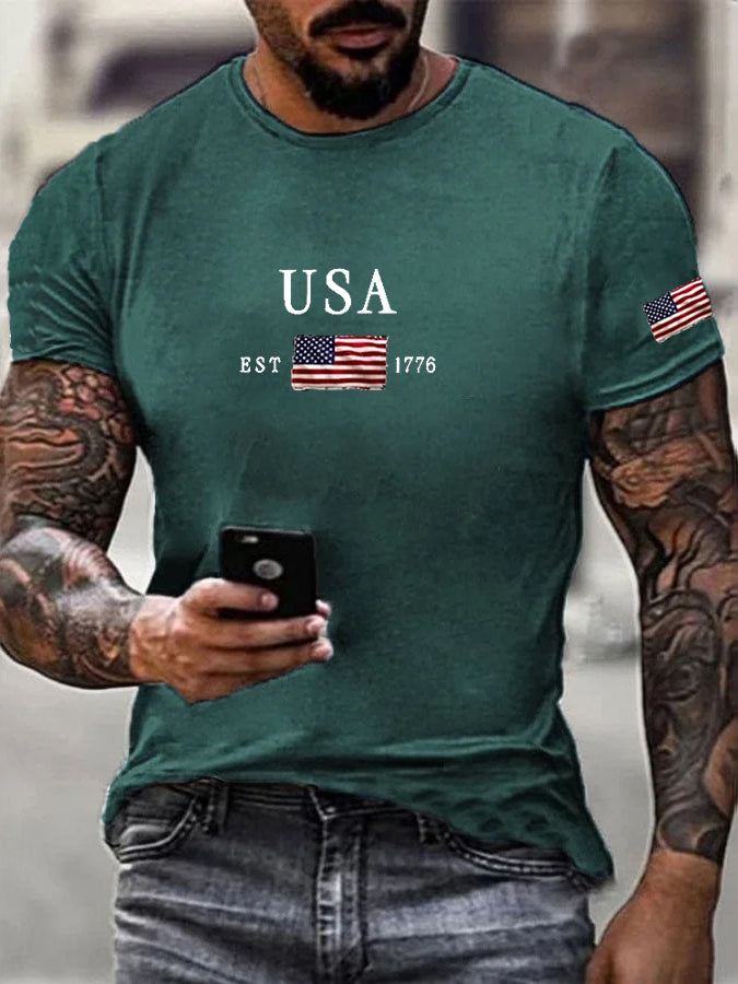 Men's Independence Day Printed Casual T-Shirt