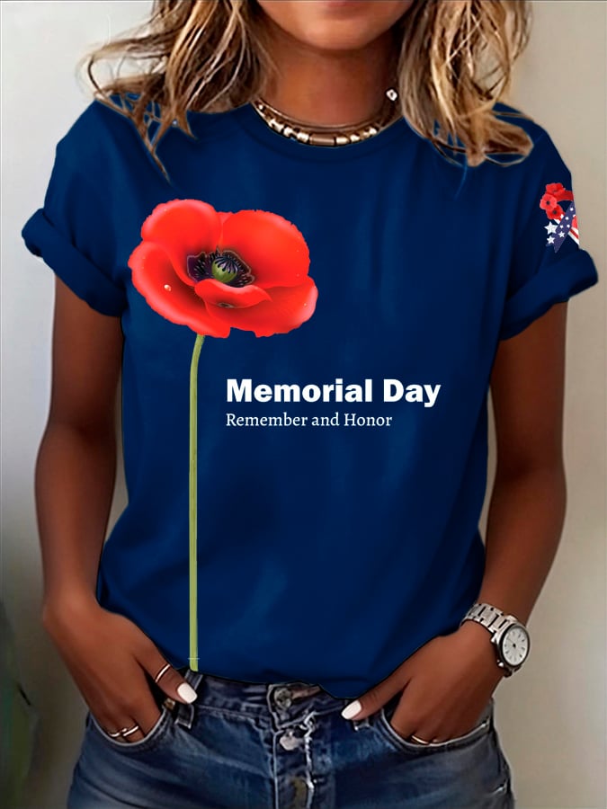 Women's Memorial Day  Print T-shirt