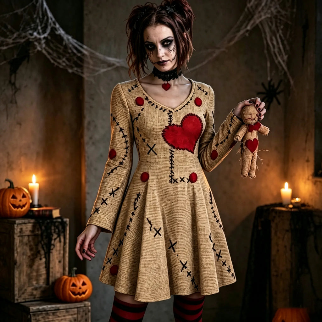 Women's Halloween Voodoo Doll Cosplay Dress