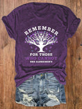 Women's Remember For Those Who Cannot Dementia Alzheimer's Disease Awareness printed T-shirt