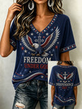 Women's Vintage Faith & Patriotism Themed T-Shirt