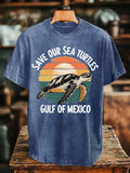 Men's Gulf Of Mexico Printed Round Neck T-Shirt