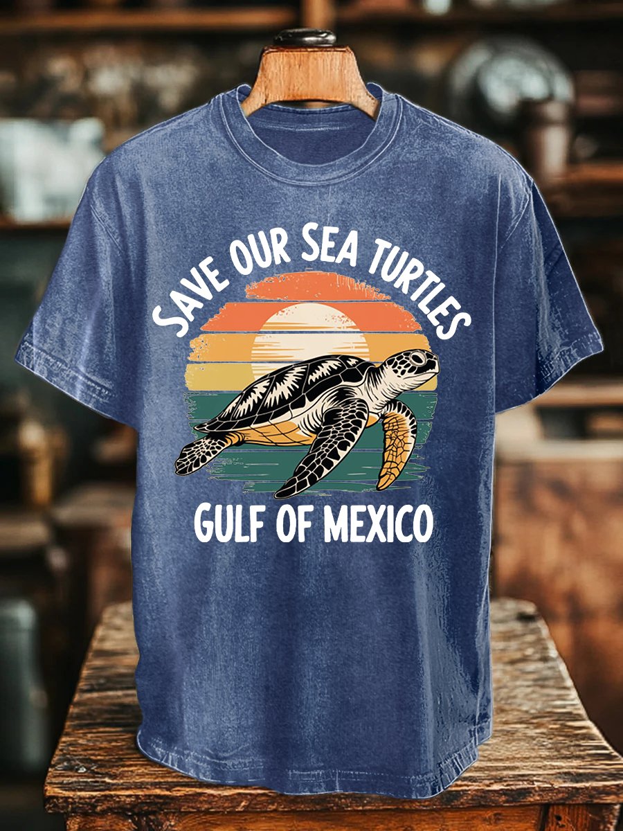 Men's Gulf Of Mexico Printed Round Neck T-Shirt