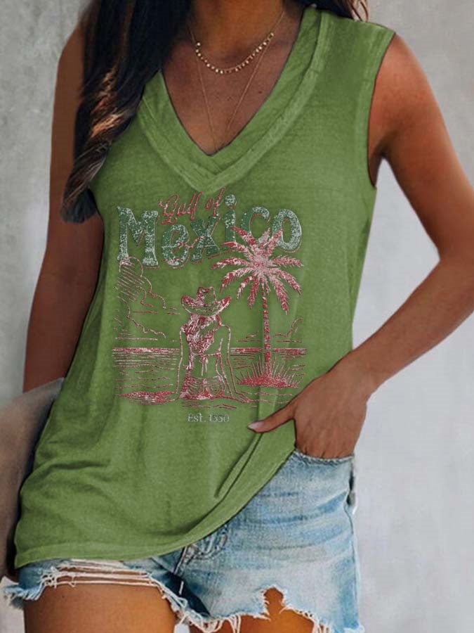 Women's Gulf of Mexico Print Casual Vest