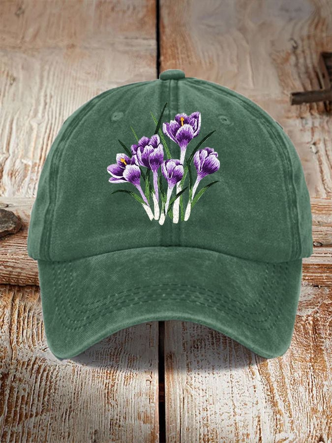 Alzheimer's Awareness Purple Floral Print Unisex Hat