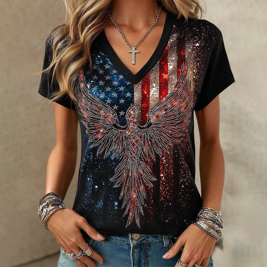 Women's Vintage Faith American Founding 250th Anniversary Short-Sleeved T-Shirt