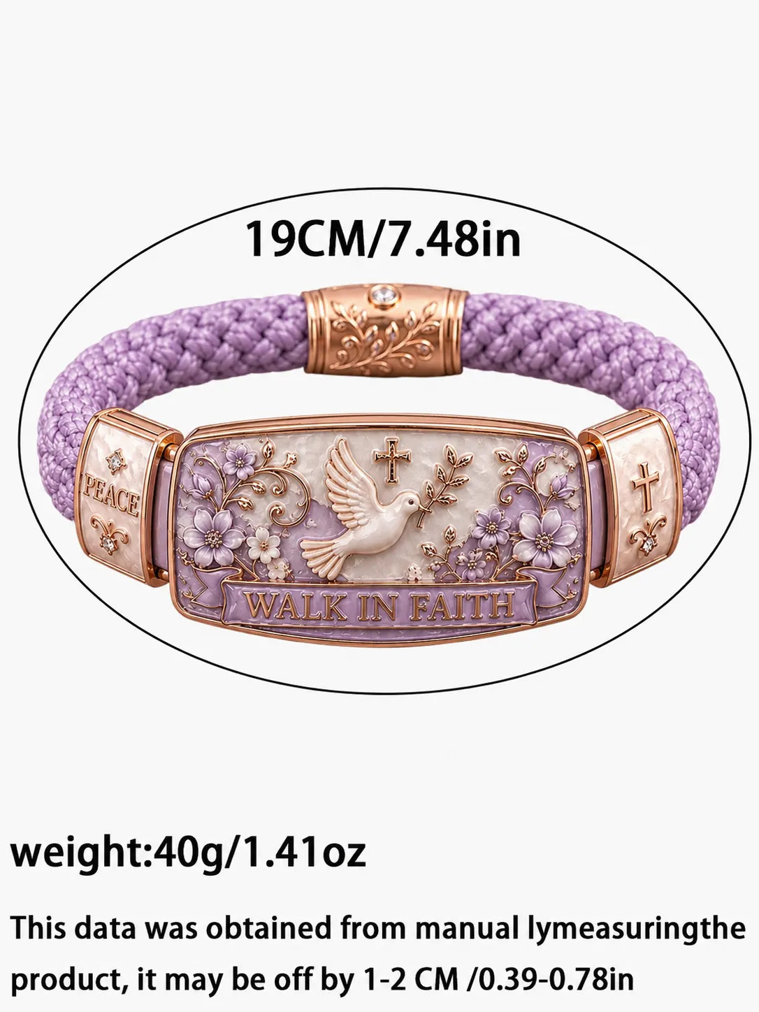 Romantic & Gentle Faith-Inspired Style: Peace Dove and Floral Enamel Bracelet
