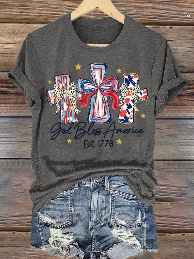 Women's  God Bless America Print T-Shirt