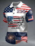 1776-2026 American Flag Polo Shirt