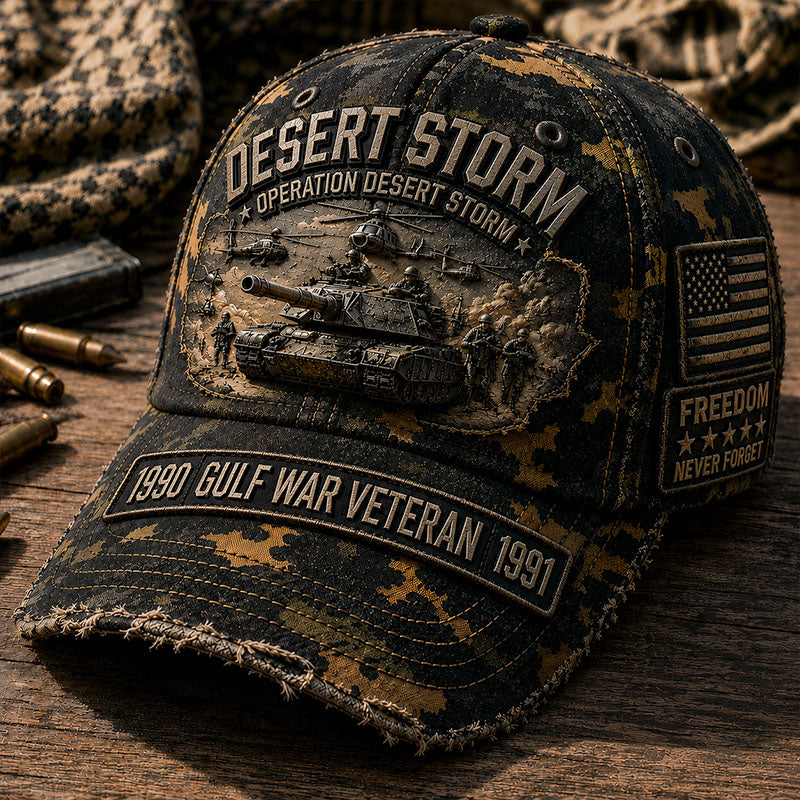 Desert Storm Operation Desert Storm Vintage Camouflage Baseball Cap