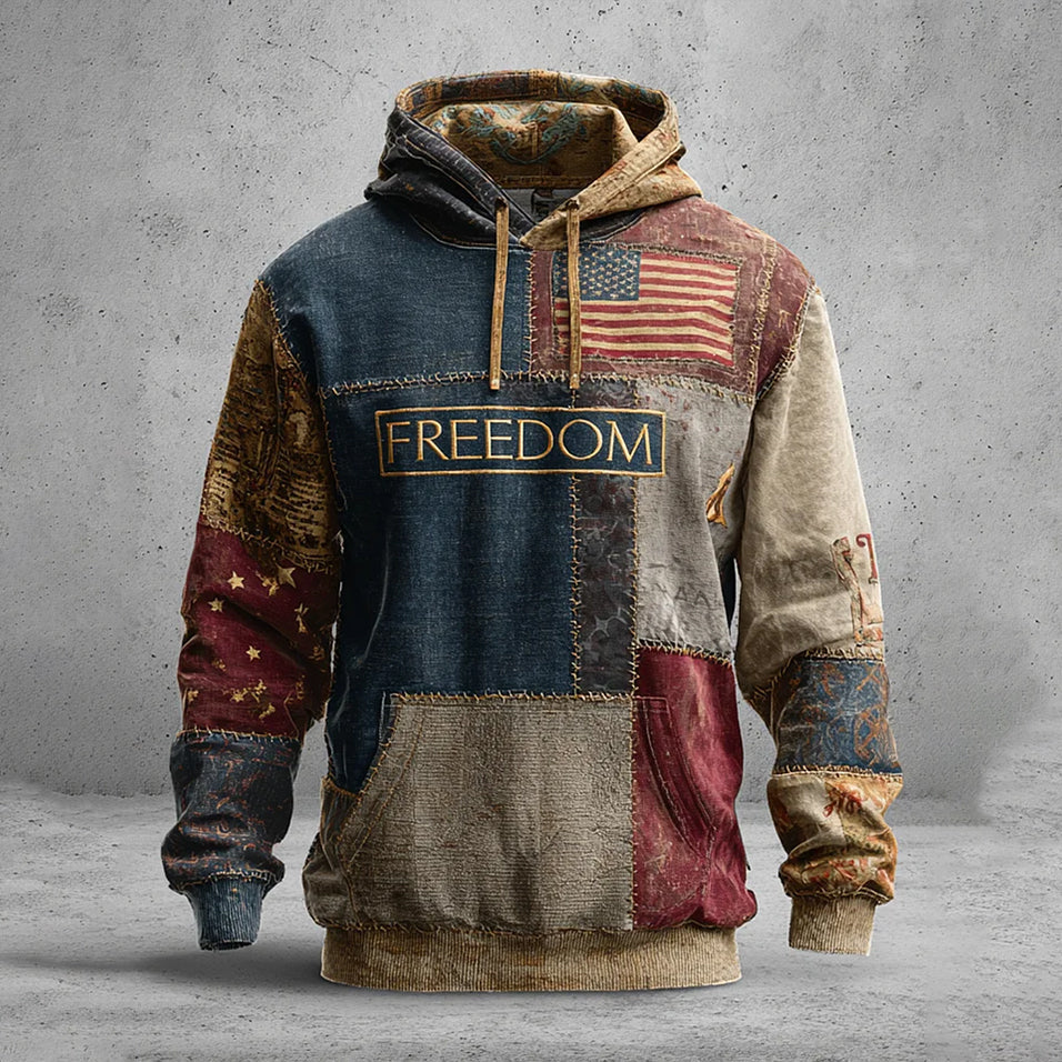 American Freedom Patriot Print Casual Hoodie