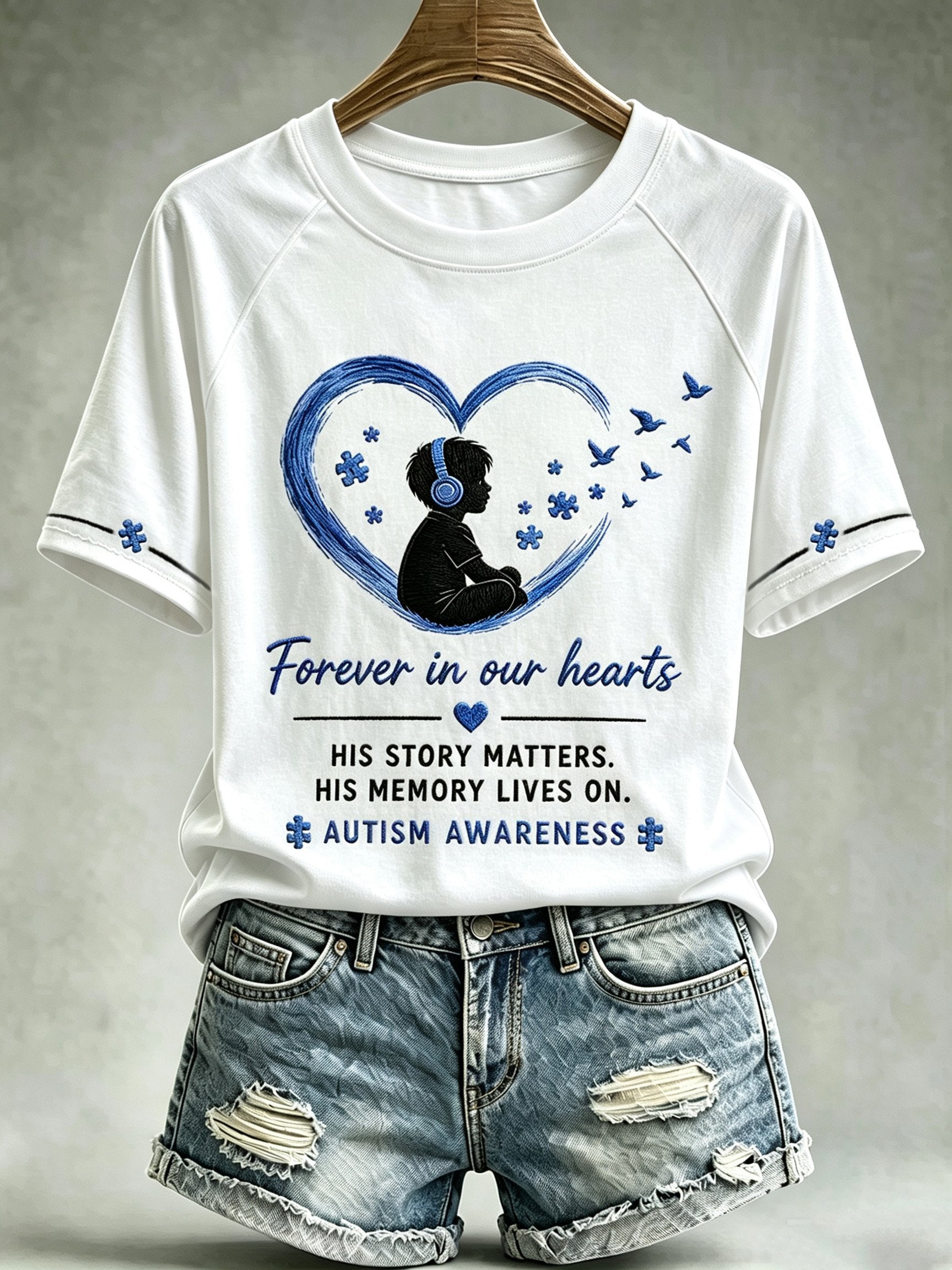 Women's Autism-Themed Casual Print Top