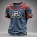 Vintage “Not Dead Yet” Graphic V-Neck T-Shirt